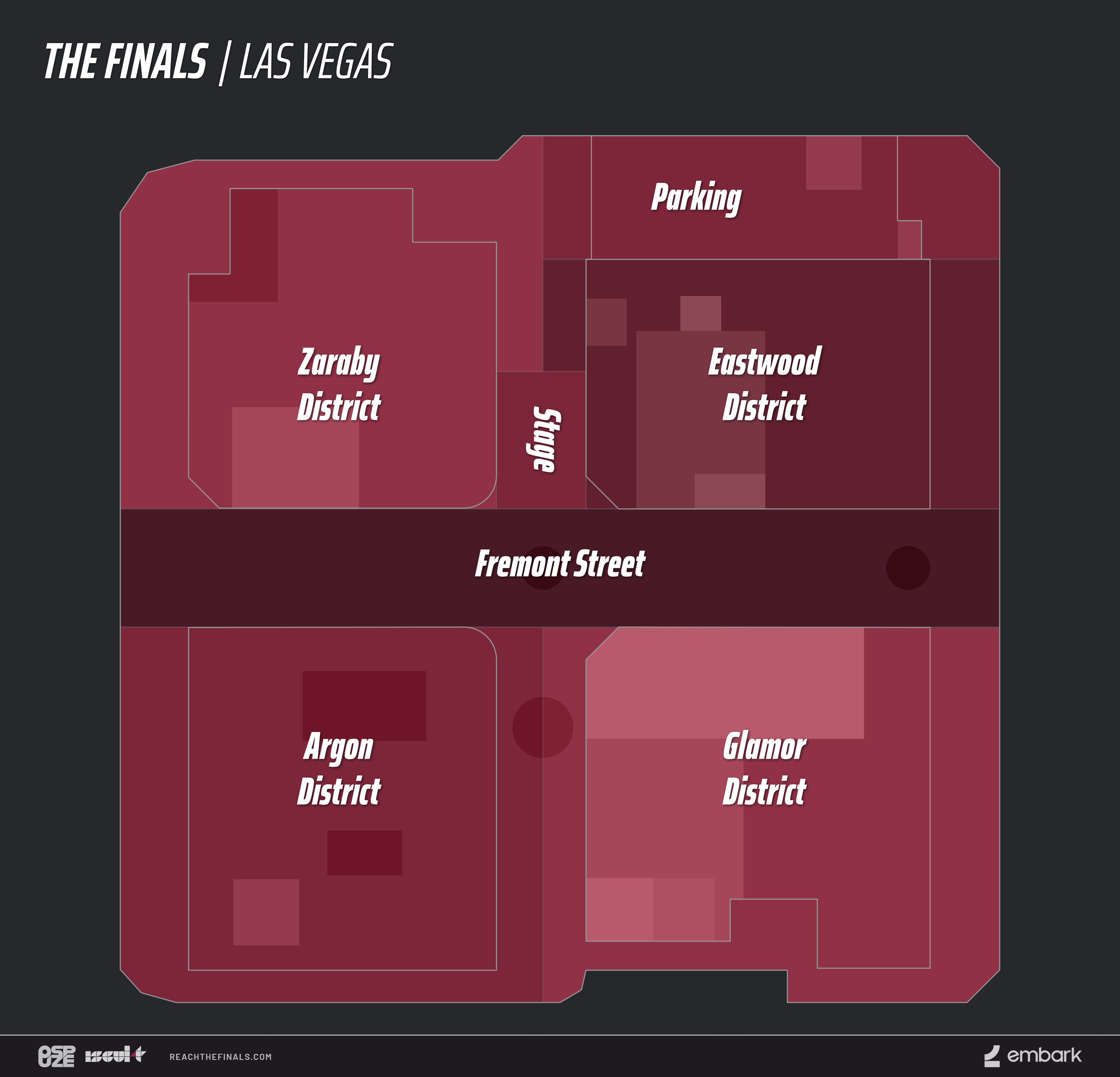 Overhead map of Las Vegas